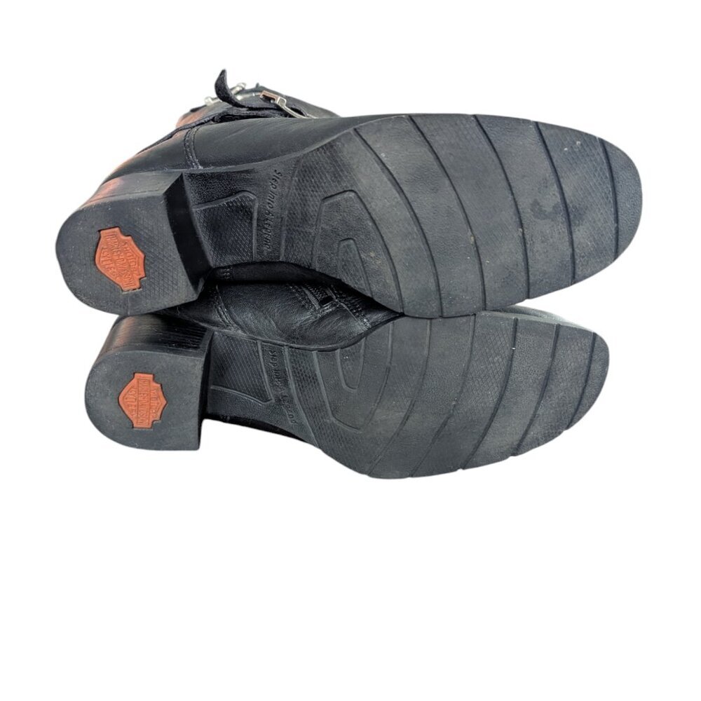 Harley-Davidson Black Leather Zip Up Women's Boots - Size 7.5 - Picture 15 of 15